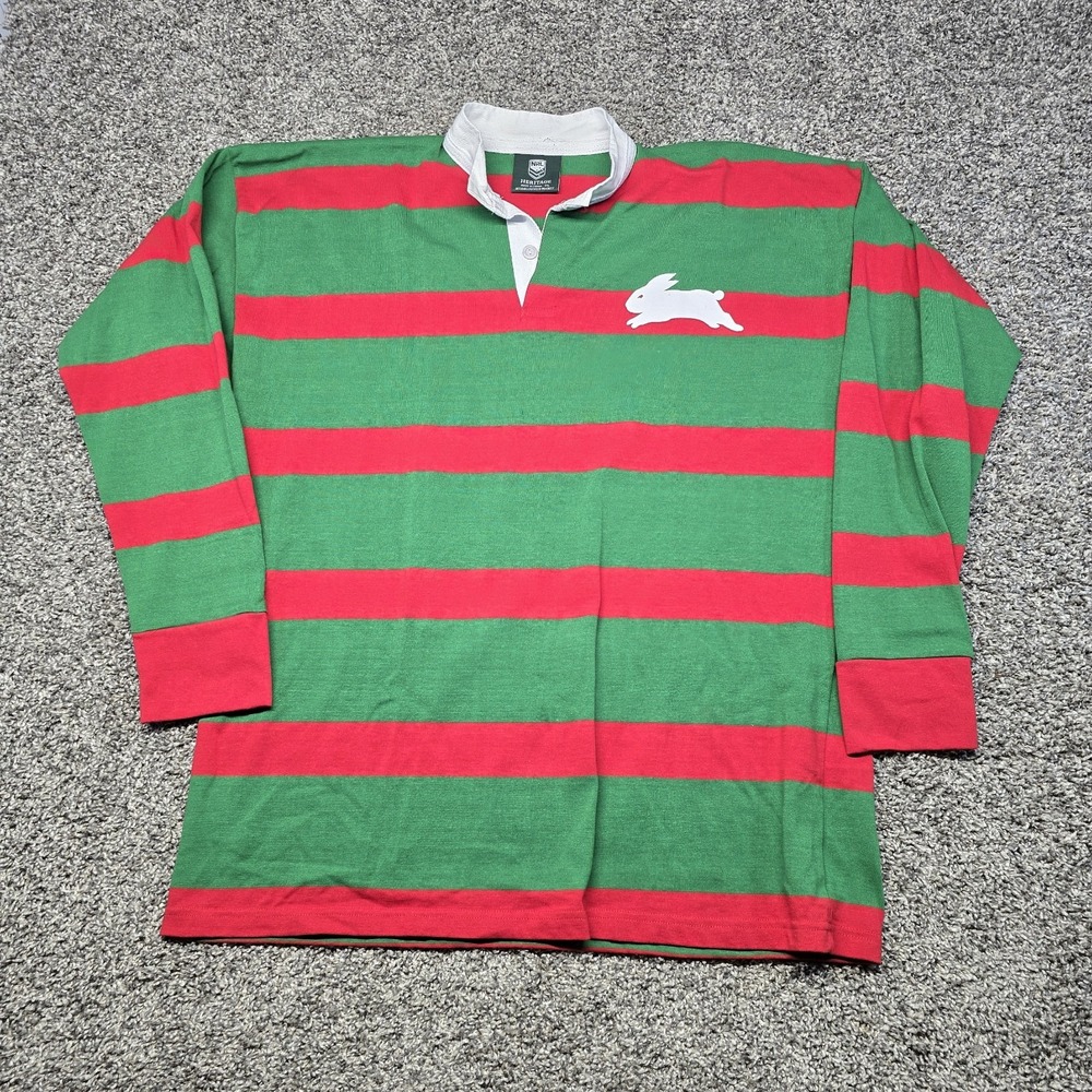 nrl heritage retro South Sydney Rabbitohs rugby polo Men Size 2XL